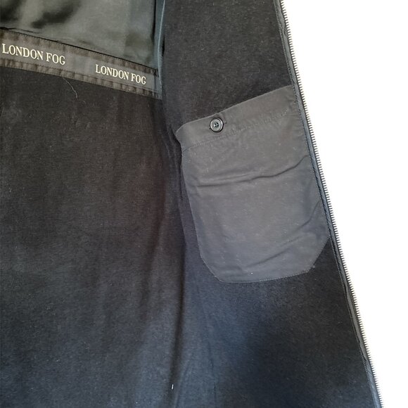 London Fog Ladies Black Raincoat with Belt and Zip In Liner Size 12R - Picture 11 of 12